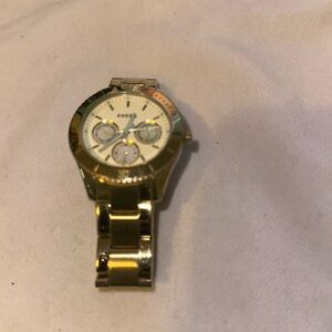 Fossil Stella ES2859 Women's Gold Stainless Steel Analog Dial Quartz Watch KL399
